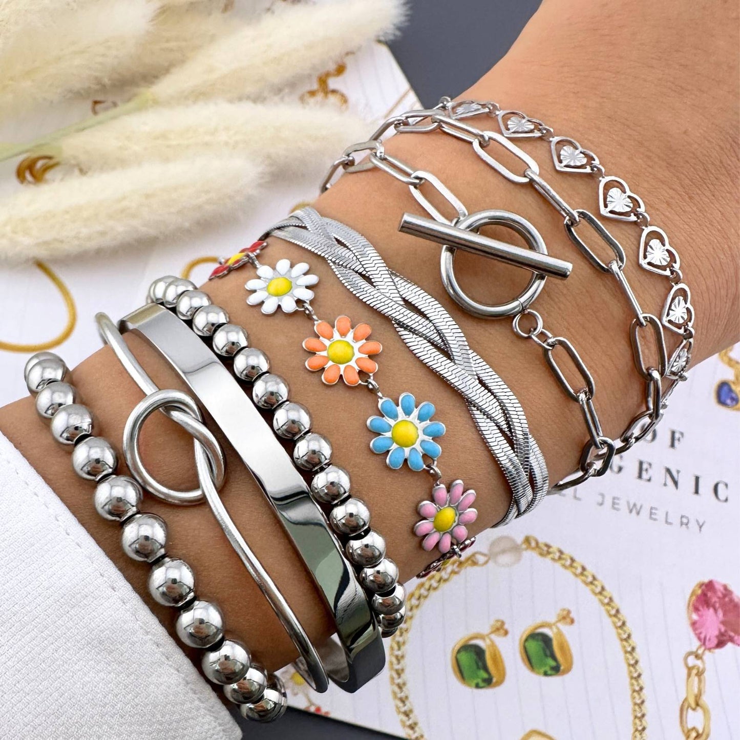 Shay Silver Braided Snake Bracelet