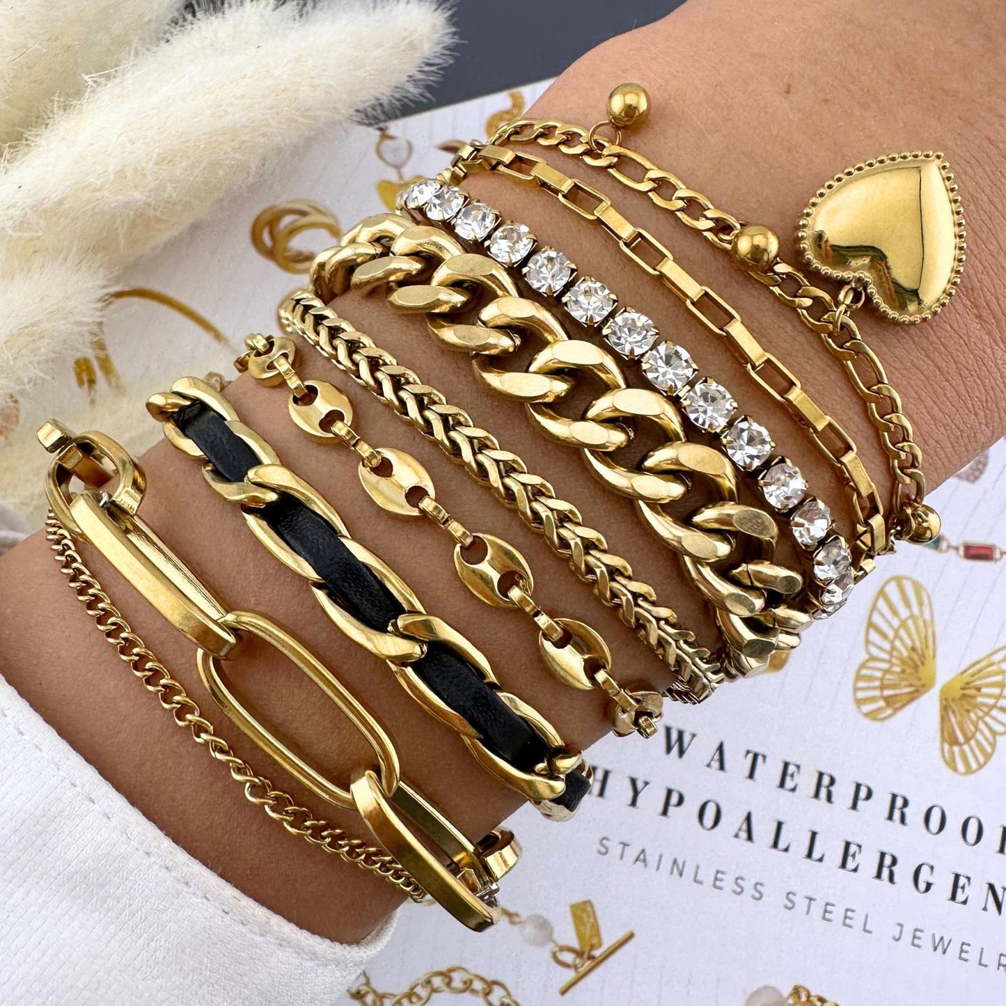 My Heart Gold Charm Double Layer Bracelet