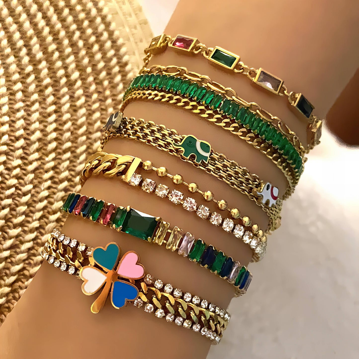 Nina Gold Gem Tennis Bracelet