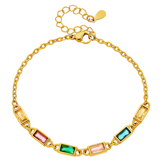 Nina Gold Gem Tennis Bracelet