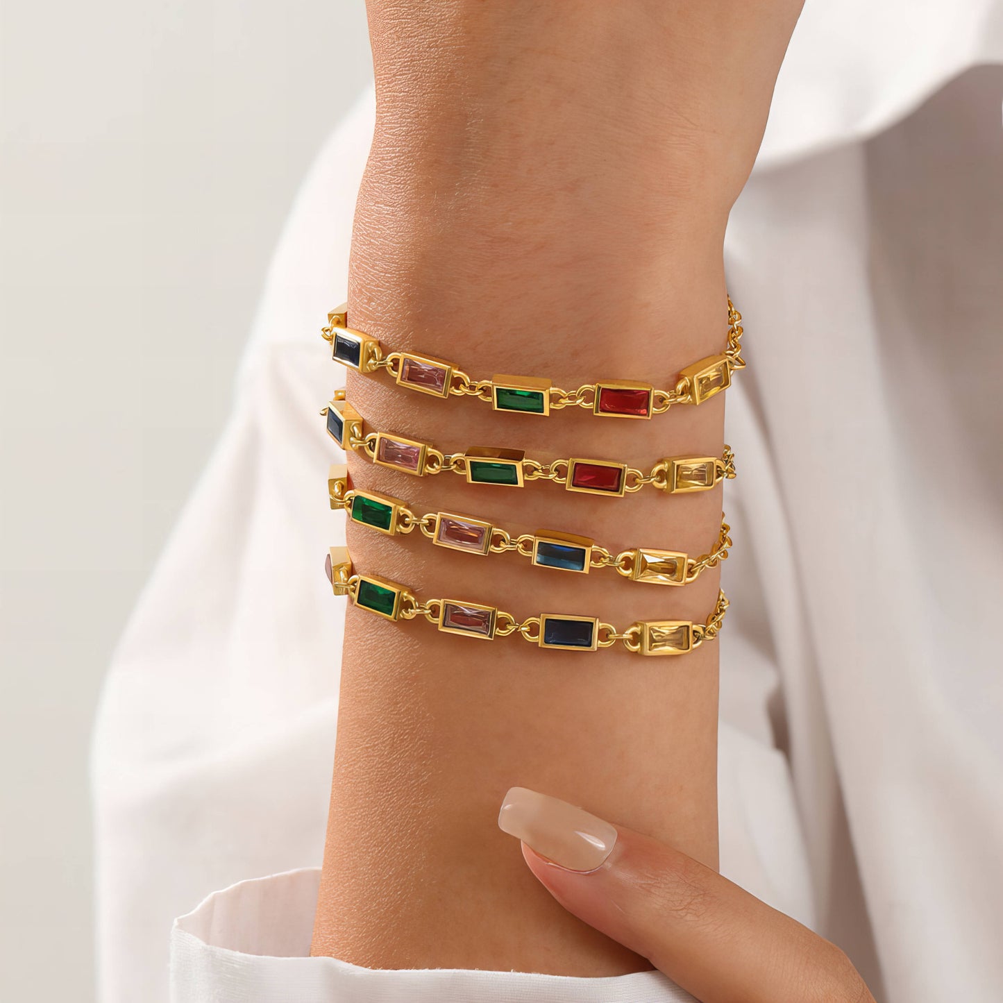 Nina Gold Gem Tennis Bracelet